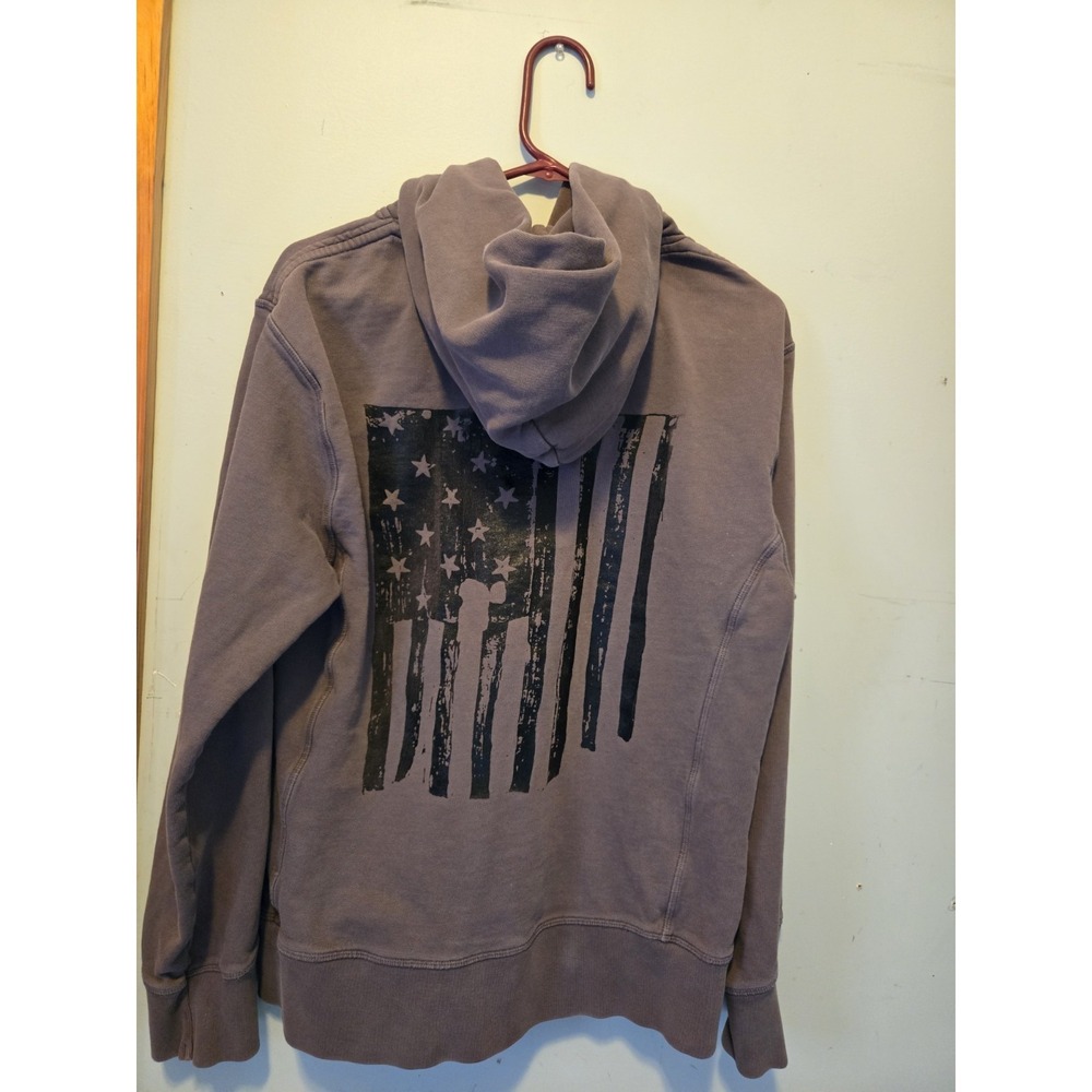 Rogues Gallery Sweatshirt Medium American Flag Distressed Streetwear Grey Purple